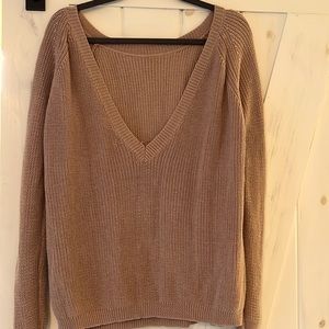 Just For You Light Brown Backless Sweater